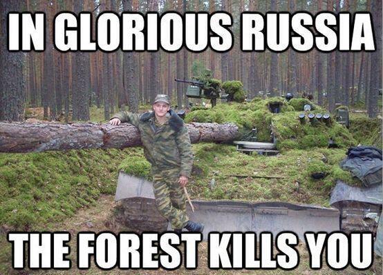 영광스런 러시아에서는 숲이 당신을 죽입니다