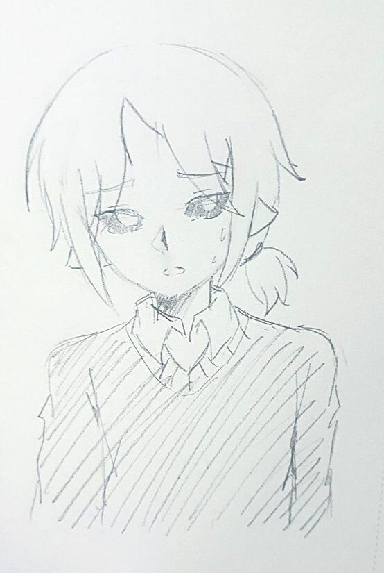 간만에 폰그림+귀여운 여자애 그려서 재밌었어! 안...안닮았지만......