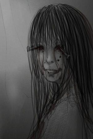 그 여자의 양 눈에는 정확히 눈 구멍만한 대못이 박혀 있었습니다. 잘 보면 양손에는 망치 같은 것을 쥐고 있습니다. 그리고 입은 씩 미소를 지으