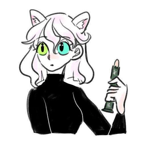 뽀글한 앞머리 / 둥근눈 / 고양이 귀 / 단발머리 헐레벌떡 달려왔다
