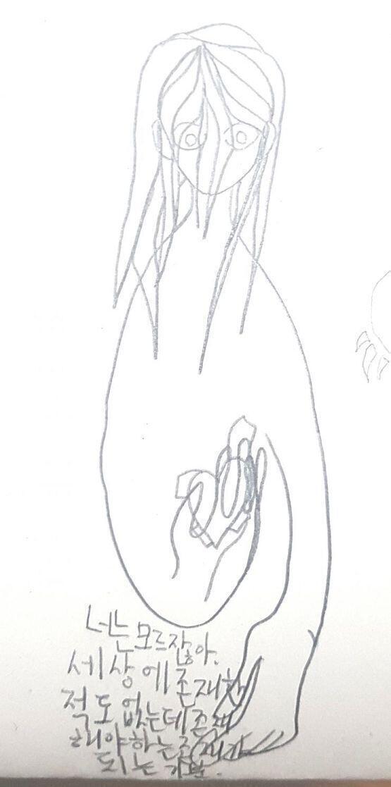 오늘치 시험지 낙서. 시험 평균 개망했다