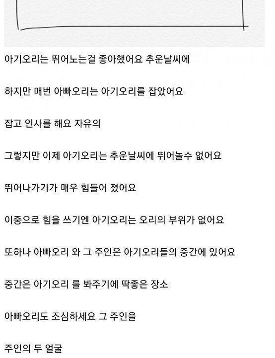 첨부된 사진은 ------------------------- 뭐라고 글씨 오리였나 ----------------------- ----------