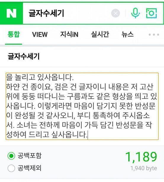 스레주야 지금 공백 포함 약 1200자야