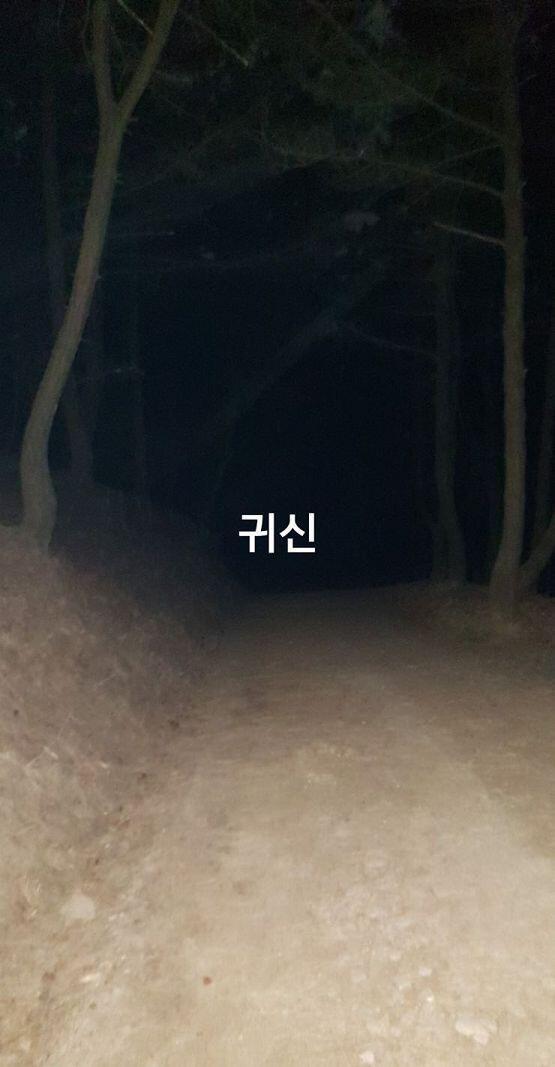 사진안에 귀신이라고 적힌거 보여? 자세히 보면 보일지도 모르겠는데 귀신 쪽을 자세히 보면 엄청 커브길이 하나있거든?