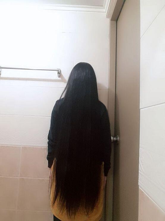 일단 머리 길이와 머리결 상태 인증 비빕!