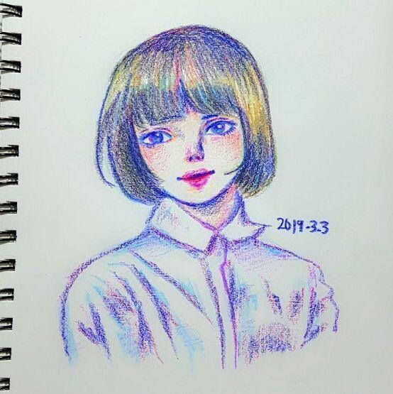 색연필연습했어~