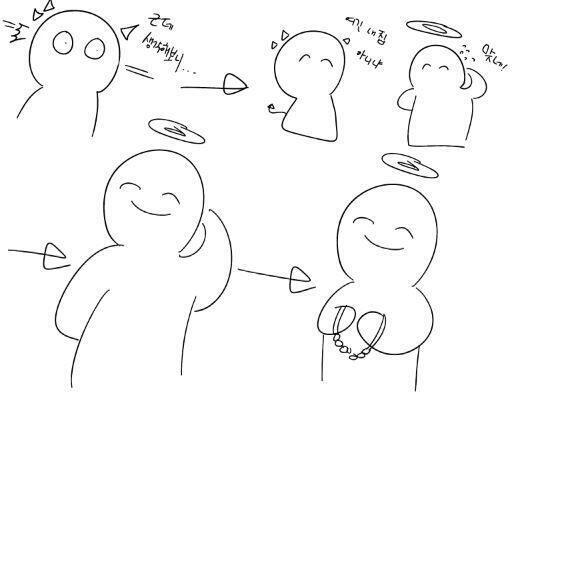 그렇읍니다. 천사는 사실 악마지베서 깨어난 거십니다 (캡쳐로 하려니 화질이 겁나 깨집니다. 갠찮아요)
