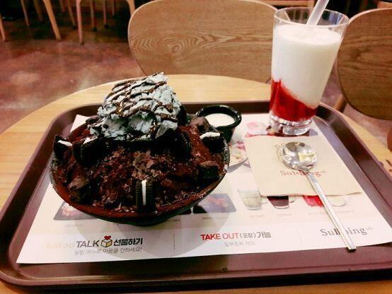 설빙 민초빙수랑 베라의 초코나무 숲과 초코무스