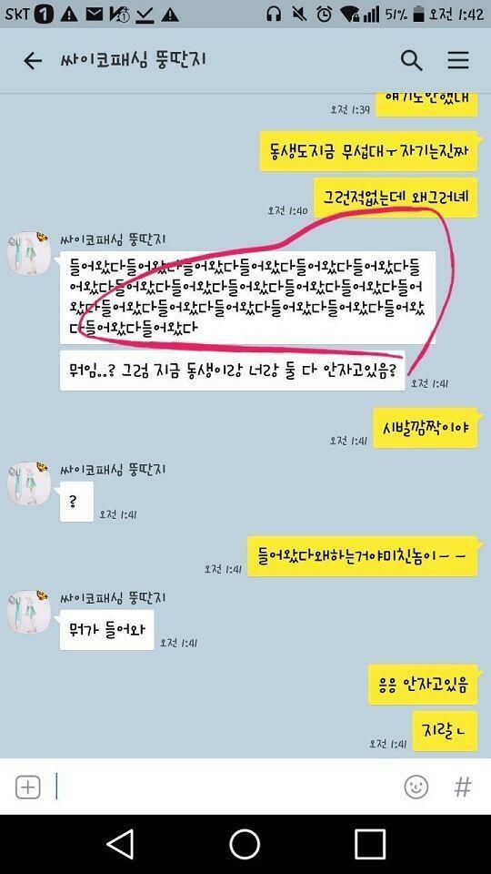이거 친구가 캡쳐해서 보내준거거든? 하얀게 나임 근데 나 저거 진짜 안보냈거든 찾아보니까 DB뭐 혼선되면 그럴 수 있다는데 ㄹㅇ임?