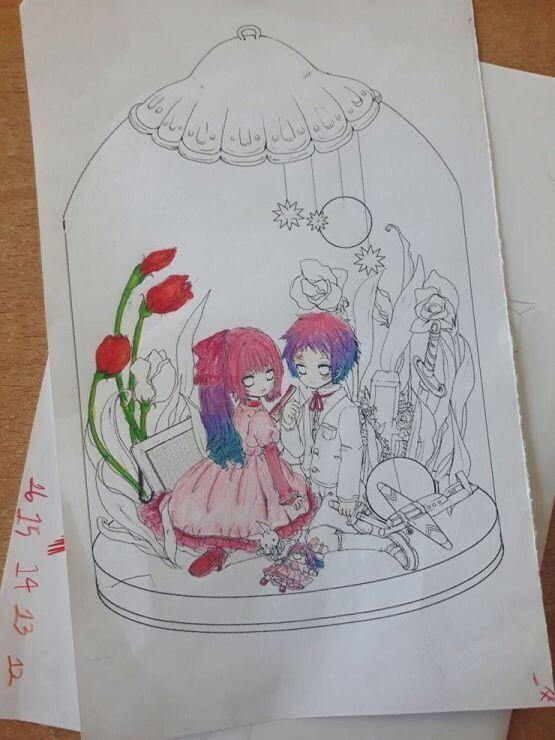 오랜만이양 오늘은 컬러링을 가져왔오! 이그림은 내가 그린게 아니야!! 색칠만 내가 한거야!!!
