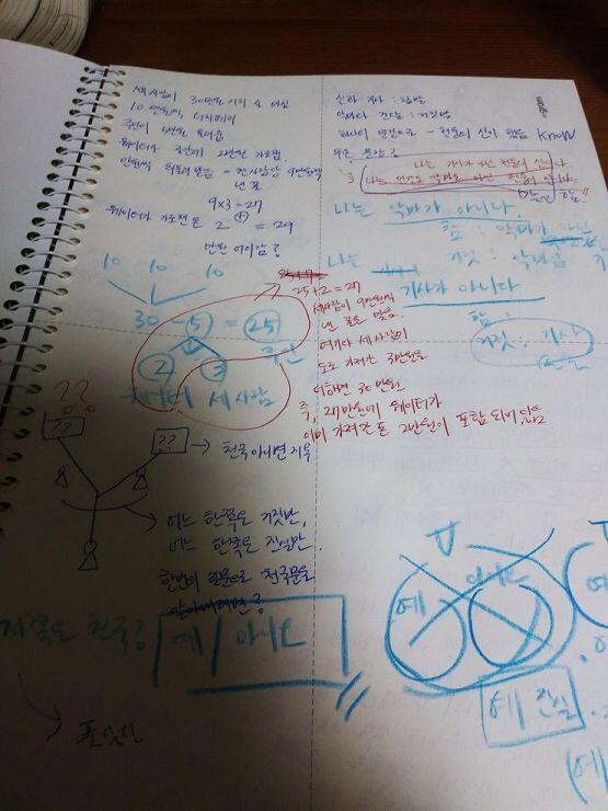 원래 필기 못함