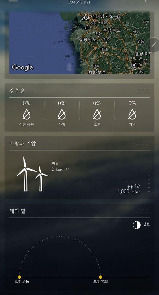 12분 뒤면 여기서는 해가 뜨기 시작한다 메우