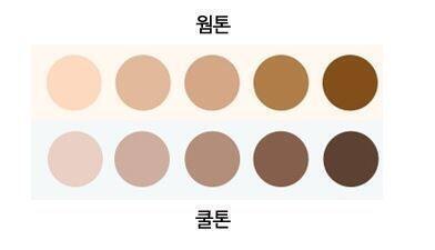 웜/쿨 비교 (사람한테 천 대고 있는 사진은 저 분 개인에게 색깔테스트하는거라 그냥 비교용으로만 참고)