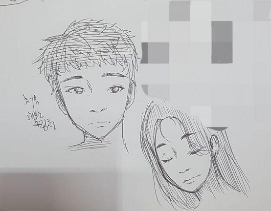 >>39 사진이 뿌얘서 잘 안 보이네. 선을 쭉쭉 그을 수 있는 게 부럽다. 머리카락의 디테일이 마음에 들어! 그리고 채색한 게 한 장 뿐이라