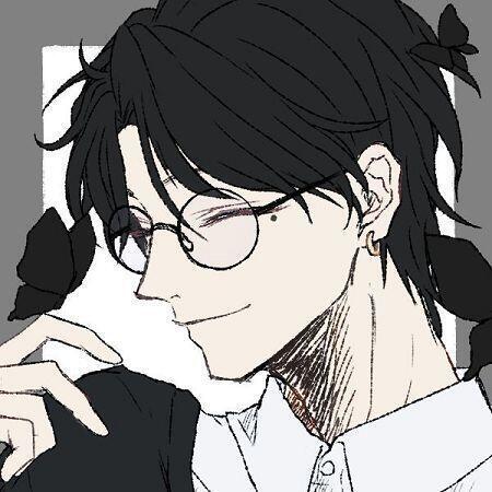 실눈, 안경, 부스스한 머리, 눈물점, 귀걸이, 흑발, 비밀스런 분위기 최고...