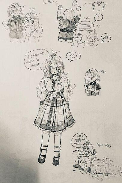 수학이랑 과학이랑 모에화한 컾 넘모 귀엽지 않니 그림은 과학 수학 덕후 내 친구가... 화학이는 그려준 내 친구가 짰다 햐 넘 귀여워