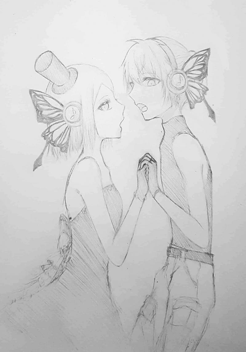 카가미네 린렌 마그넷 그려봤어~
