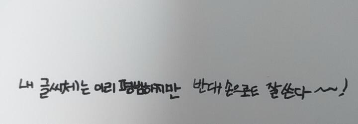 자랑할 게 없으므로 반대 손 글씨라도 자랑한다...안 예쁘다고 해도 내가 예쁘다고 믿을래!