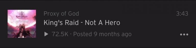 Not A Hero 이 노래 부른 사람이 누군진 모르겠는데 이 노래 킹스레이드 라는 게임의 OST 중 하나야! 이거 개인적으로 킹스레이드 스토리