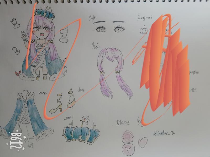 혹시 스레주도 물어봐도 될까? 손그림 빛비추는거 없이, 최대한 선명하게 찍고 일러는 풀채색 풀퀄, 캐 Sd랑 설정표까지 해서 캐디 컴션 받아보고