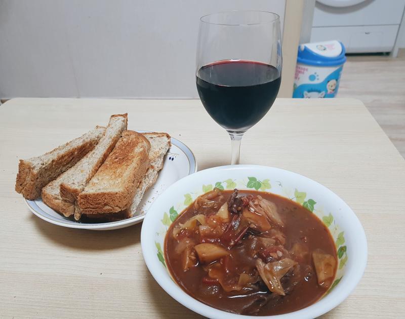 막창볶음, 비프스튜, 칠리새우+새우머리구이 보기엔 이래도 맛있었다구ㅠㅠ
