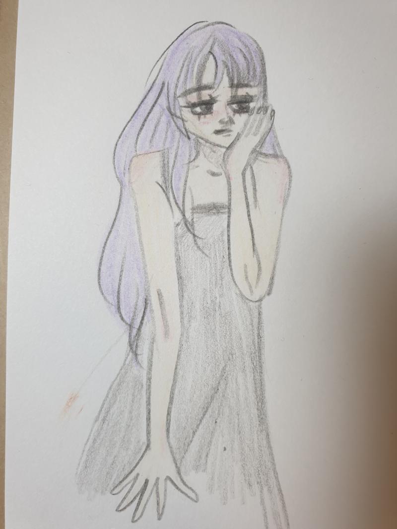 >>397 단색으로 너무 느낌있게 그린다! 보라색 좋아하는거 같아서 머리색 보라색으로 해봤는데 마음에들었으면 좋겠다!😆