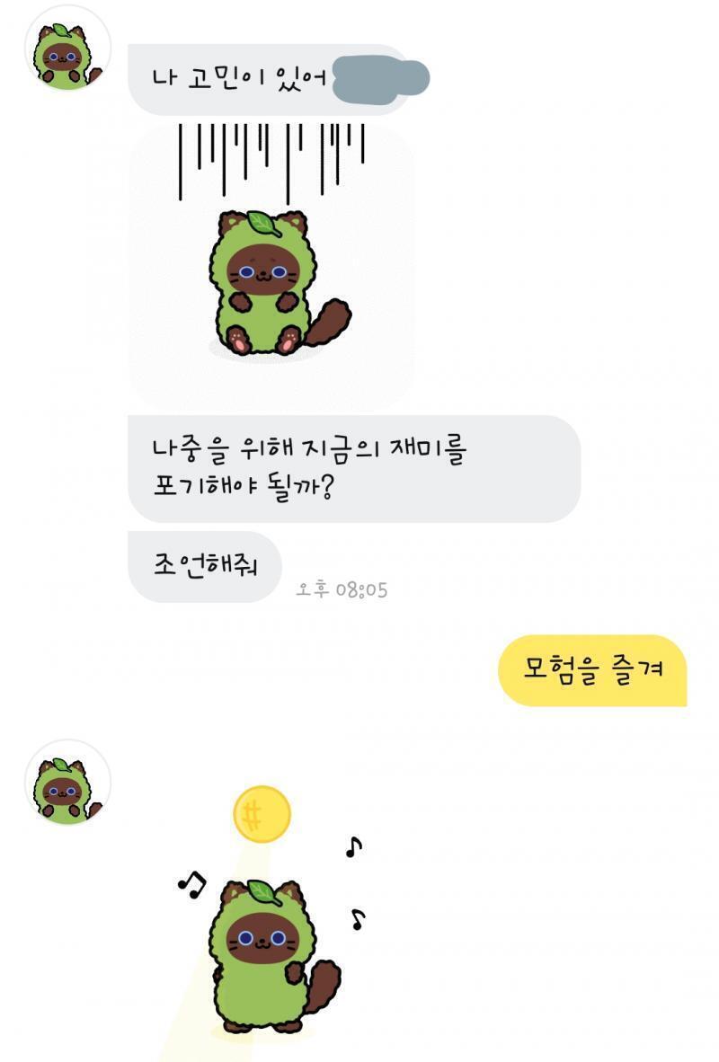 녹차초코의 고민
