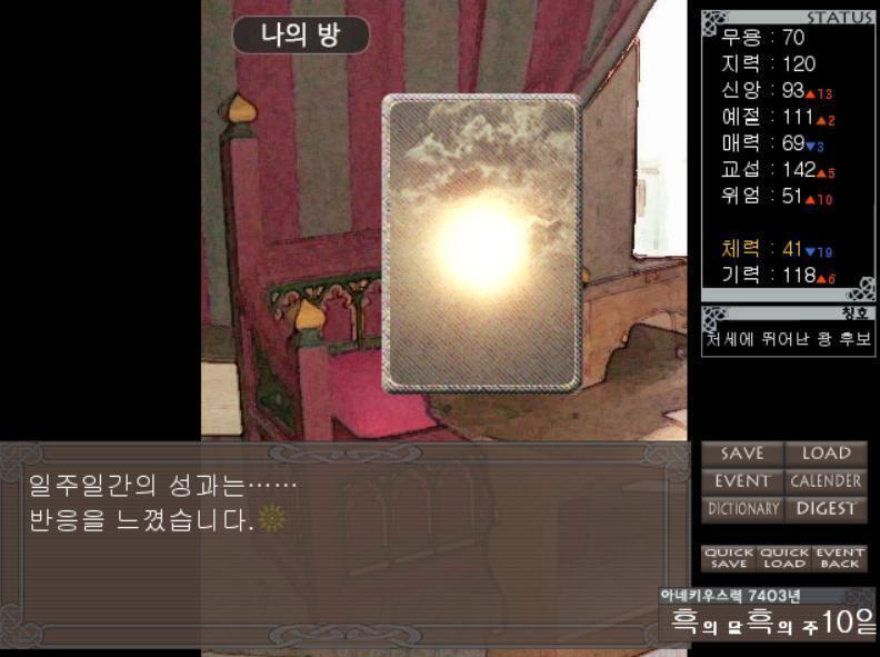 최종 능력치다 어차피 마지막날이니 날씨 앵커는 받지 않는다!
