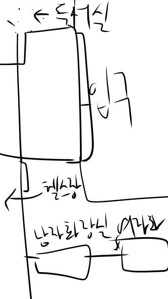 완전빠르게달려서 편의점에 도착했다! 이건저번에 친구한테 설명하려고 그린 독서실모양이야. 못그려서 미안ㅠ