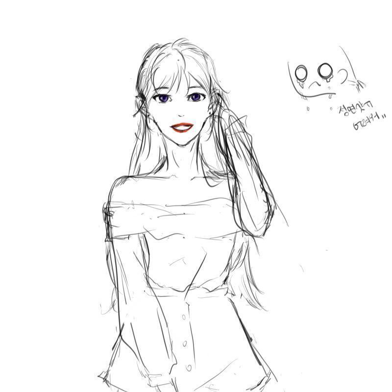 요근래 빠진 웹툰 여주 그리ㅣ기 정면샷 빡! 을 그리고 싶었는데 실력의 한계 ,, 뭐 여차젗아 구구절절,,