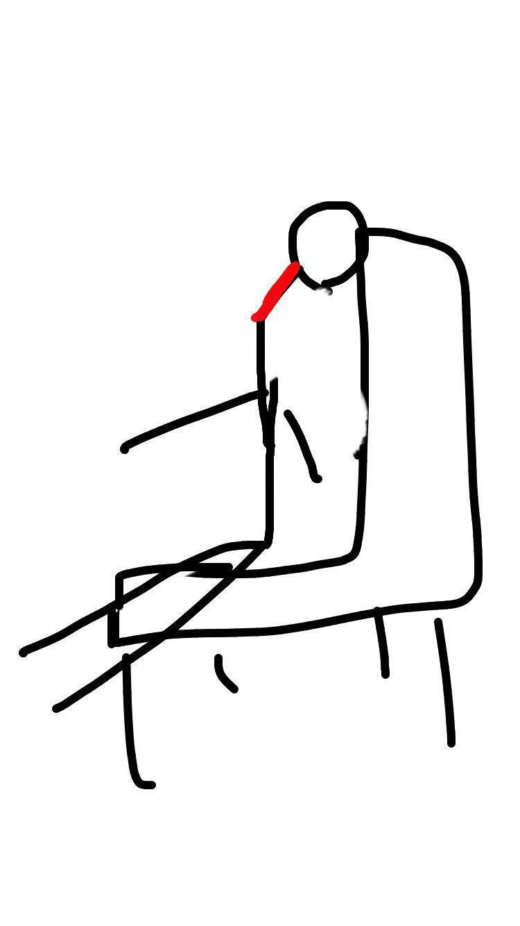 발그림 미안 위쪽 그림이 내가 평소에 의자에서 잘때 자세고 아래쪽 그림은 의자에서 자면 가위에 눌리는 자세야.... 아래쪽 그림에 빨간색 부분이