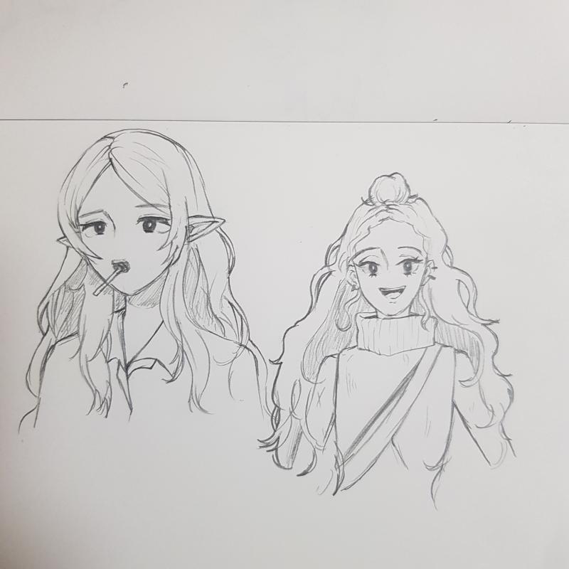 >>4 엘프는 처음 그려봤는데 잘 나왔는지 모르겠다!!ㅠ >>5 너무 귀여운 캐릭터다! 머리가 퐁실해서 그릴 때 재밌었어%!~!! >>6 이런