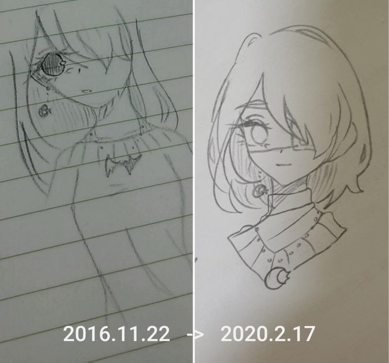 그림발전한 게 보인다는 말 듣고 생각나서 올리는 내 그림실력 변천사.. 변천사 스레에 올렸던 거야!◝(*'◡'*)◜