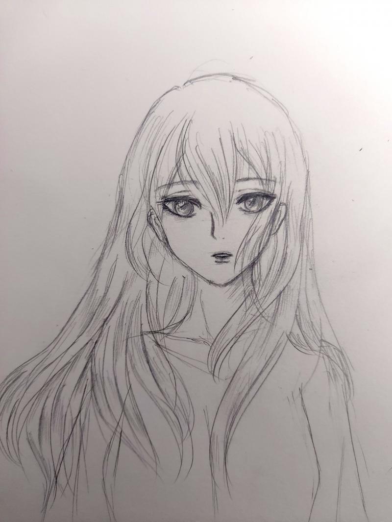 내껀 세번째꺼 머리는 적발. 눈색은 자유 (>>506 시간이 없어서 낙퀄인거 미안해..) 카메라라 선이 흐려져서 흑백대비도 높인거 두고갈게 미안
