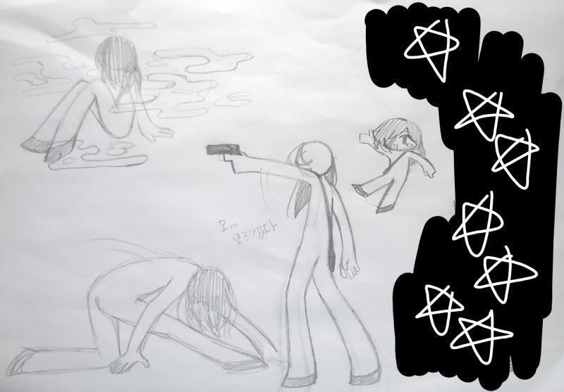 빠밤 두개는 포즈참고 두개는 그냥낙서 확실히 참고하는게 잘되더라 크로키하랬더니 이 무슨