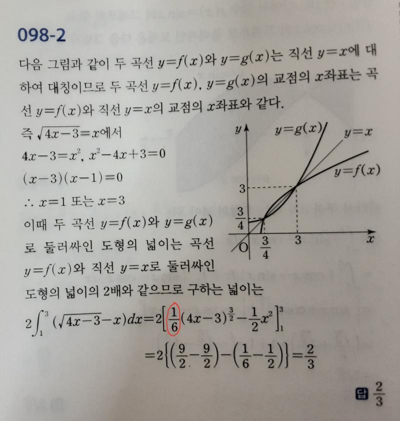 표시한 부분..2/3아니야?? 왜 1/6인거야ㅜ