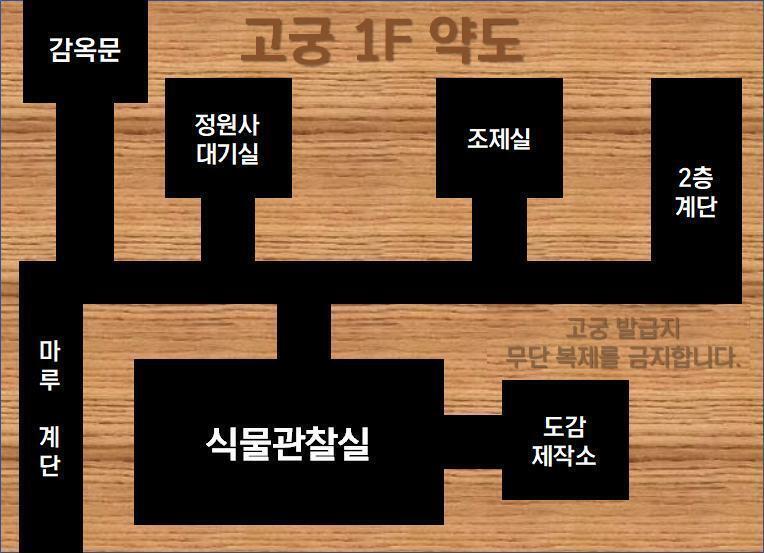 ▶ 이제부터 주인공은 자유롭게 1, 2, 3층, 별관을 돌아다닐 수 있습니다. "" 내에 갈 곳을 입력해주세요. *단 한번에 여러 곳 통과 불가