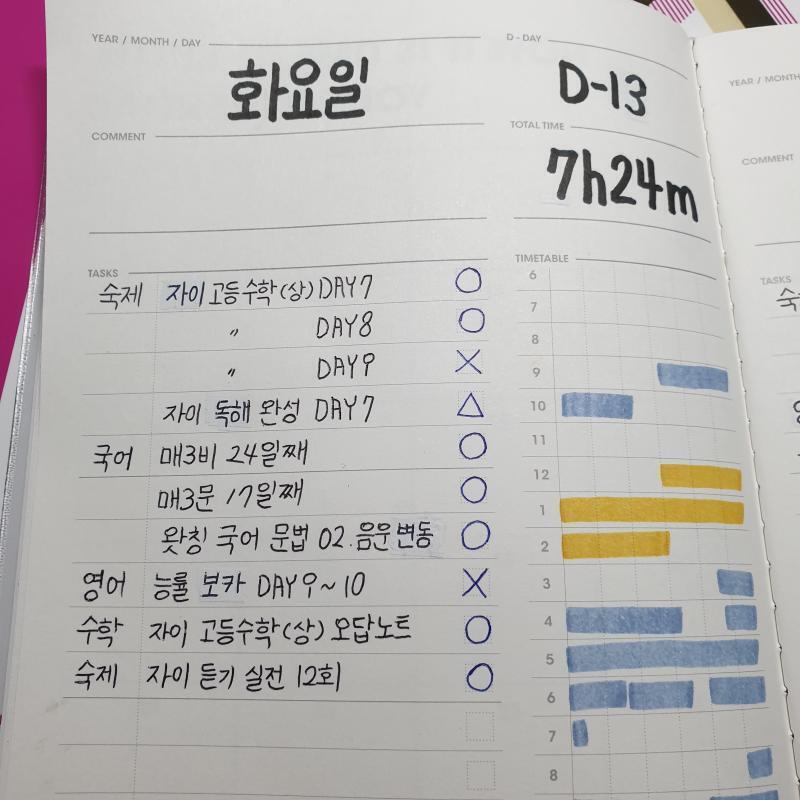 두시간은 숙제•••