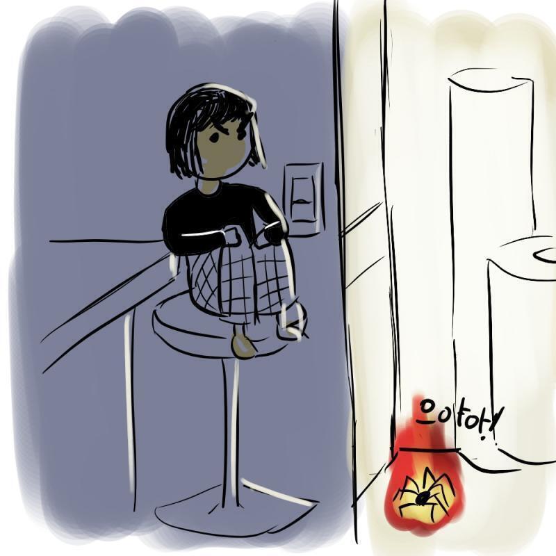 벌레는 다 불살라야 한다 (작은 거미가 불타는 그림 있어)