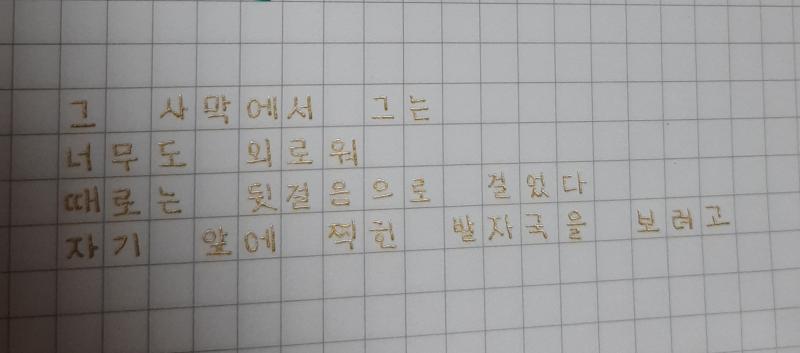 그 사막에서 그는 너무도 외로워 때로는 뒷걸음으로 걸었다 자기 앞에 찍힌 발자국을 보려고 하트시그널-심장이 보내는 신호 내가 사랑한 모든것들은