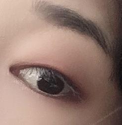 사진은 내 눈이고, 나는 주로 옅은 팥죽색…? 그런 거 전체적으로 한번 발라준 다음에 삼각존에 와인색 섀도우 채워서 메이크업 해. 눈 앞머리에