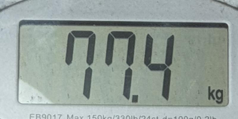 77.4 kg 벌써 3kg 감량했어