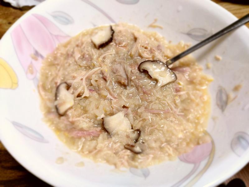 스레주의 저녁밥: 닭죽. 파김치 올려먹으면 더 맛남