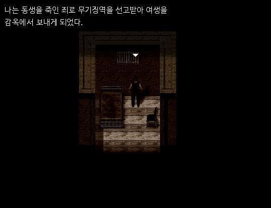 나는 동생을 죽은 죄로 무기징역을 선고받아 여생을 감옥에서 보내게 되었다. 눅눅하고 비좁은 감방 안에서는 찾아오는 악몽으로부터 도망칠 곳도, 숨