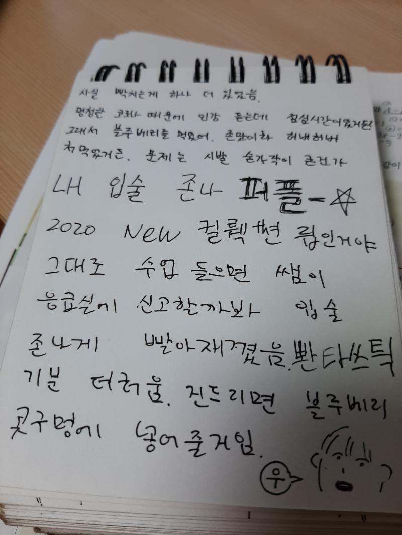 나 그 때 개빡쳤는지 일기도 썼었음