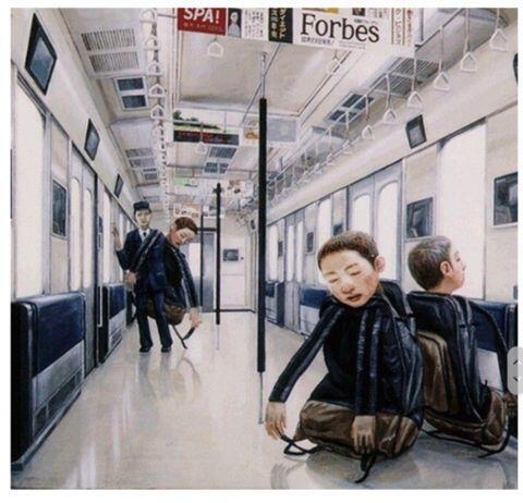 이시다 테츠야 작품명은 모르겠다...무섭거나 조금이라도 징그러운거 못 보는 사람은 넘겨줘 젊은 나이에 요절한 작가의 그림이야 철도사고로 돌아가신