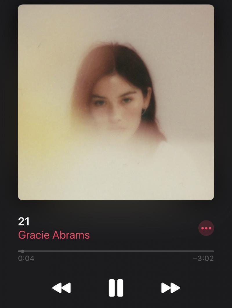 Gracie Abrams-21 https://www.youtube.com/watch?v=6BfQiov9Ug4&feature=share