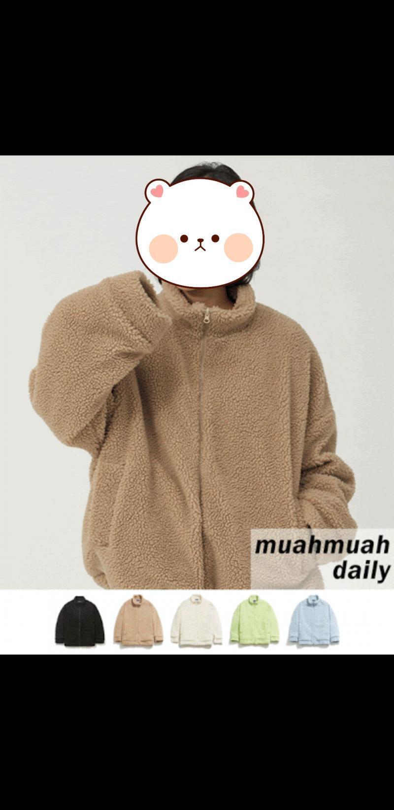 후리스 오버핏 여자가 진짜 귀엽지..(모델분 이신데 얼굴은 가렸어)