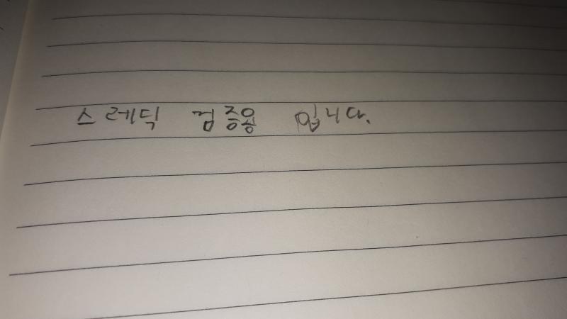 내 글씨체나 봐라! 이것도 오늘따라 잘 쓰여진 것이다!