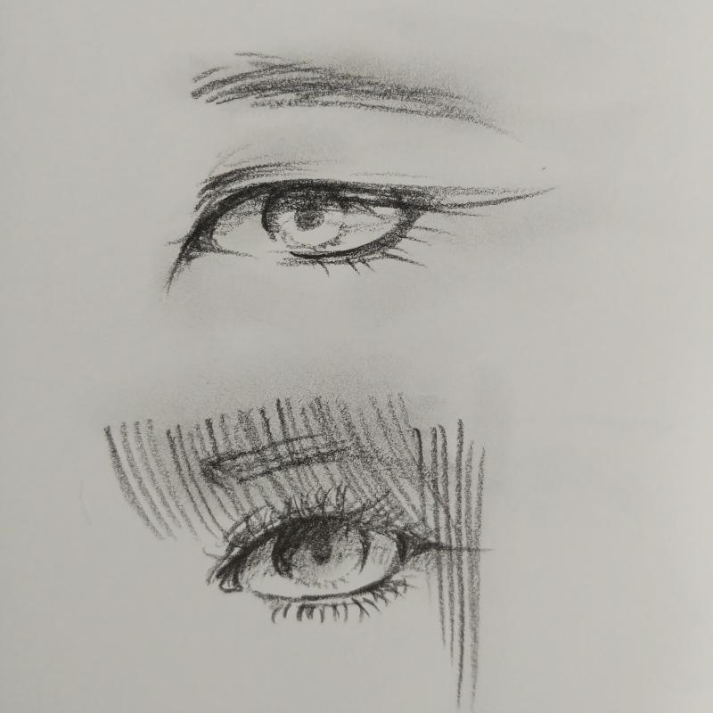 심심해서 그린 눈!